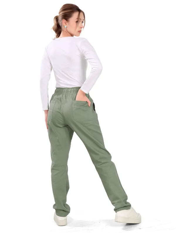 Olive_Green_Denim_Joggers_For_Women