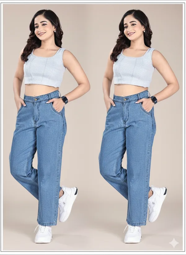 Light_Blue_Denim_High_Waist_Straight_Leg_Pant_For_Women