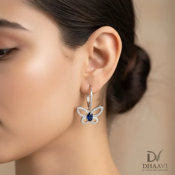 Blue_925_Sterling_Silver_Earings_For_Women