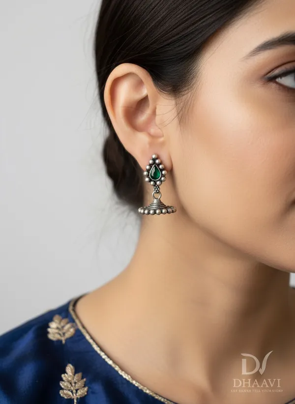 Green_925_Sterling_Silver_Earings_For_Women
