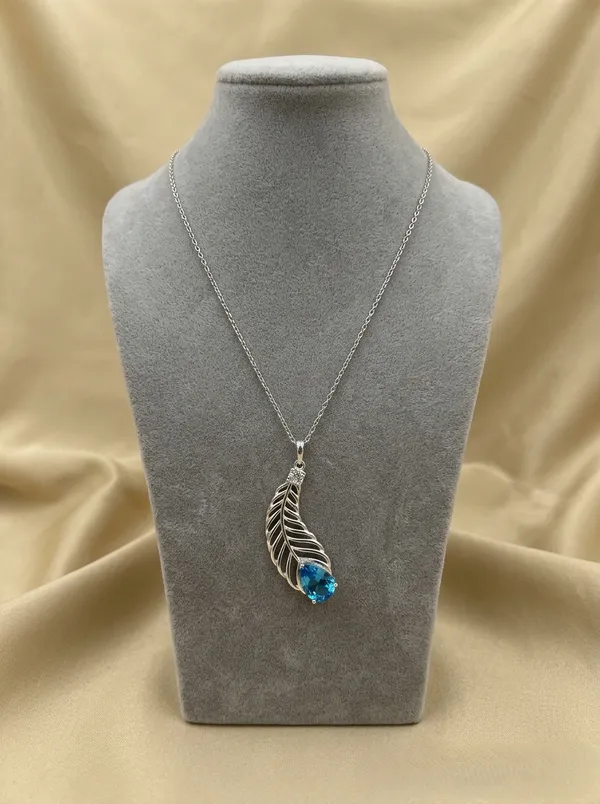 Blue_925_Sterling_Silver_Necklace_For_Women