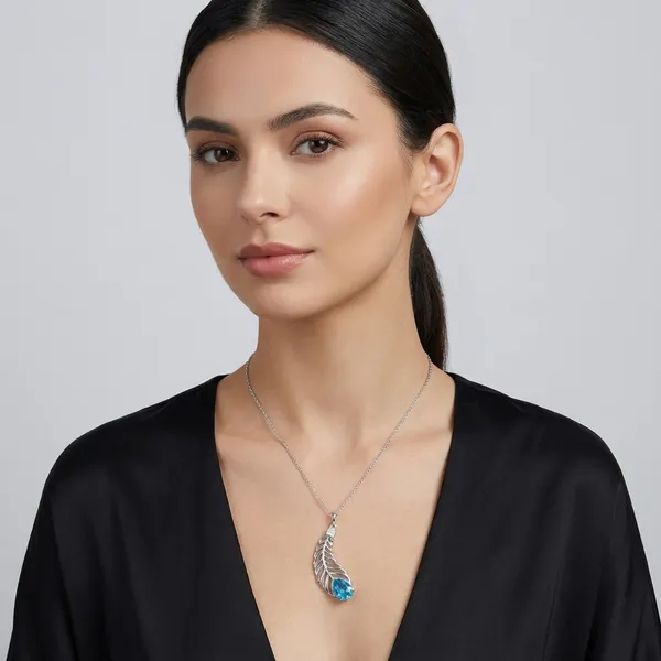 Blue_925_Sterling_Silver_Necklace_For_Women