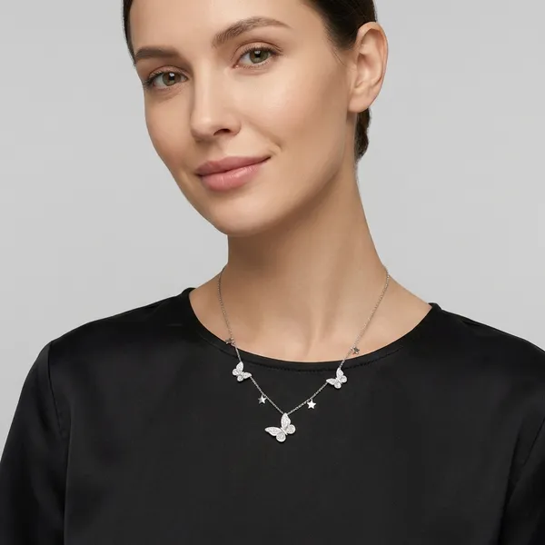 Silver_And_Rose_Gold_931_Sterling_Silver_Necklace_For_Women