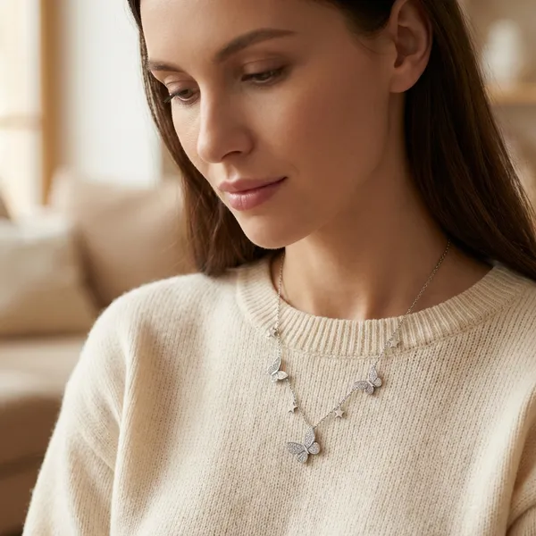 Silver_And_Rose_Gold_931_Sterling_Silver_Necklace_For_Women