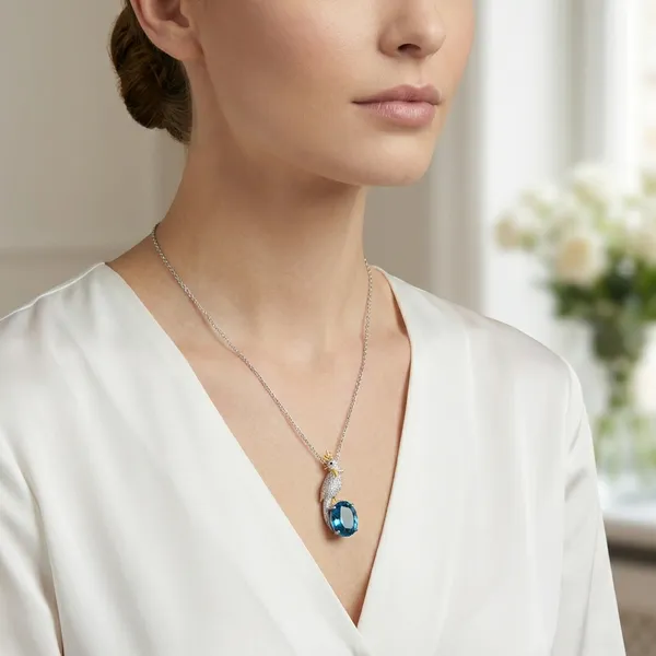 Blue_932_Sterling_Silver_Necklace_For_Women