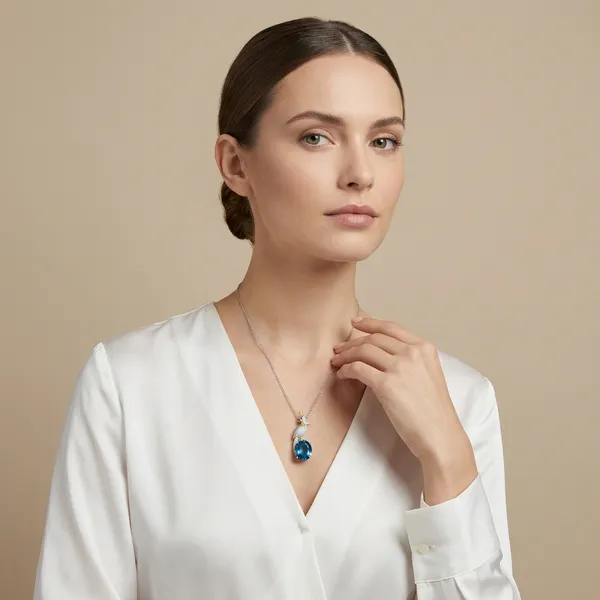 Blue_932_Sterling_Silver_Necklace_For_Women