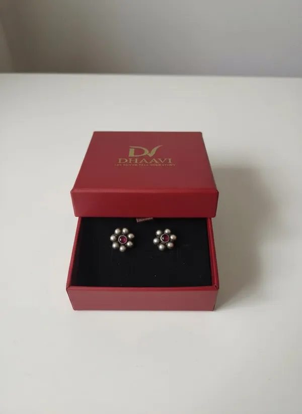 Red_925_Sterling_Silver_Earings_For_Women