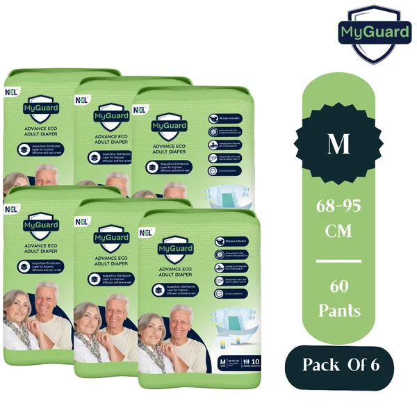MYGUARD_Premium_Adult_Diaper_Tape_Style|_(Medium)_M_60_Count|_Waist_(68-95cm|26-42_Inch)|_Wetness_Indicator|_Extra_Absorbent|_Leak_Lock_&_Odor_Control|_Super_Soft_&_Comfortable|_Pack_of_6