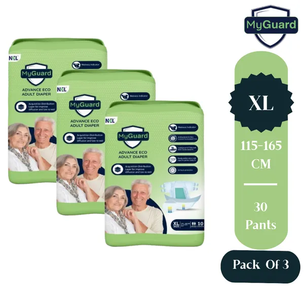 MYGUARD_Premium_Adult_Diaper_Tape_Style|_(Extra_Large)_XL_30_Count|_Waist_(115-165cm|46-64_Inch)|_Wetness_Indicator|_Extra_Absorbent|_Leak_Lock_&_Odor_Control|_Super_Soft_&_Comfortable|_Pack_of_3