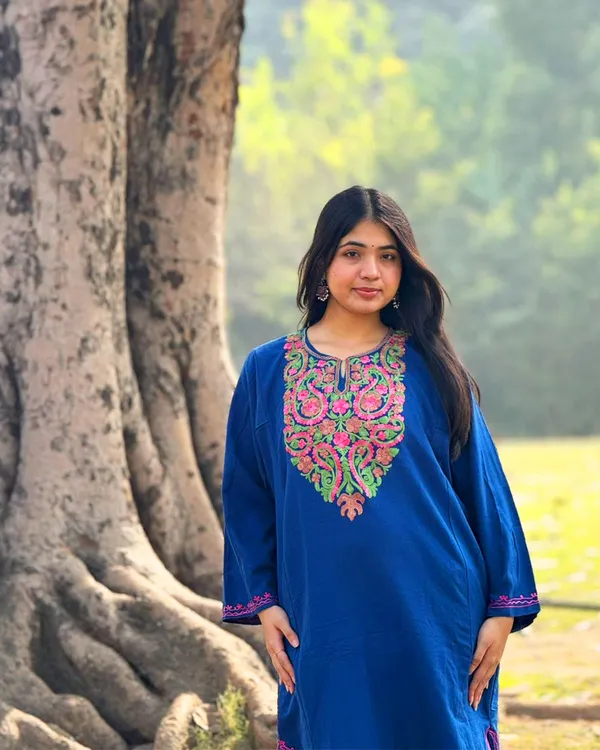 Navy_Blue_Kashmiri_Embroidered_Kurti_Elegant_Ethnic_Wear_For_Women