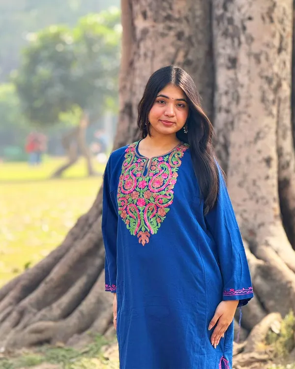 Navy_Blue_Kashmiri_Embroidered_Kurti_Elegant_Ethnic_Wear_For_Women