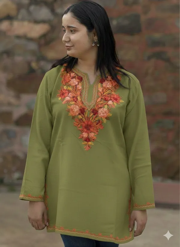 Light_Green_Floral_Kashmiri_Embroidered_Kurti_Elegant_Ethnic_Wear_For_Women
