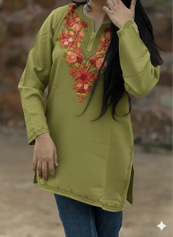 Light_Green_Floral_Kashmiri_Embroidered_Kurti_Elegant_Ethnic_Wear_For_Women