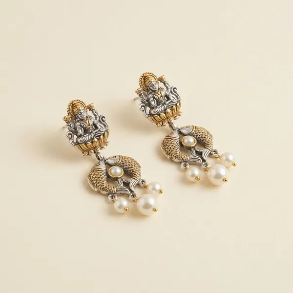 Multicolor_Oxidized_Tranquil_Ganpati_Long_Earringsdual_Tone_For_Women