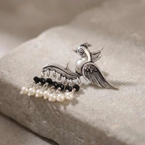 Multicolor_Pearls_Fly_With_The_Bird_Silver_Look_Alike_Earring_With_Pearls_For_Women