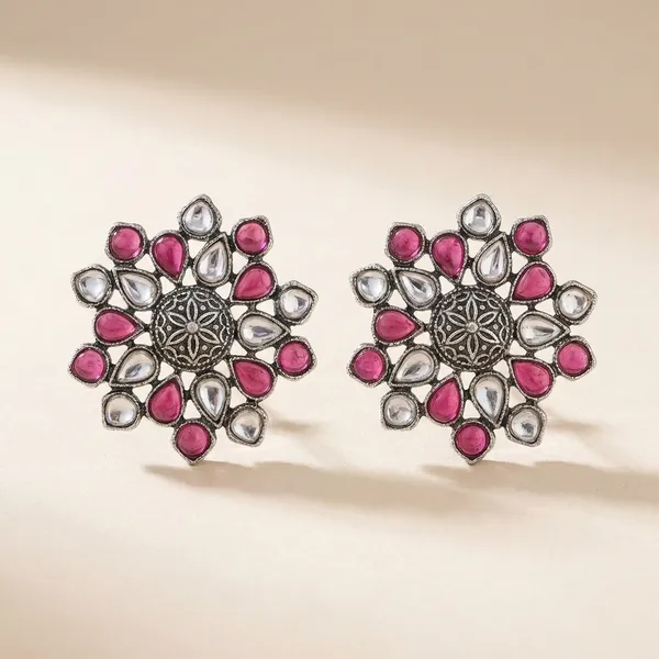 Multicolor_Metal_The_Pearl_Hive_Studs_For_Women