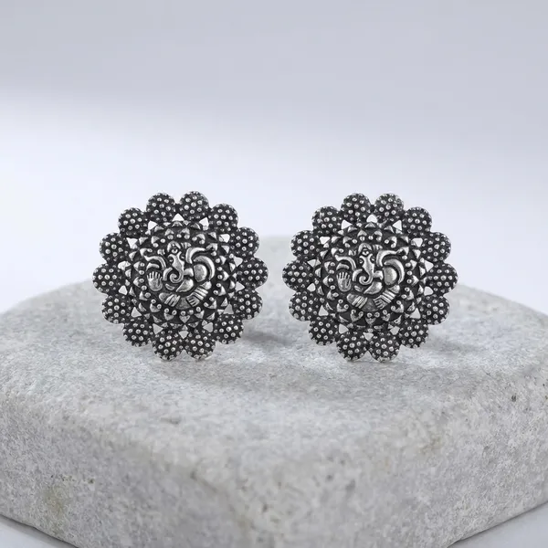 Multicolor_Brass_The_Ekdant_Silver_Look_Alike_Stud_For_Women