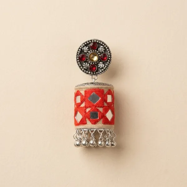 White_And_Red_Metal_The_Artwork_Earring_Off-_For_Women