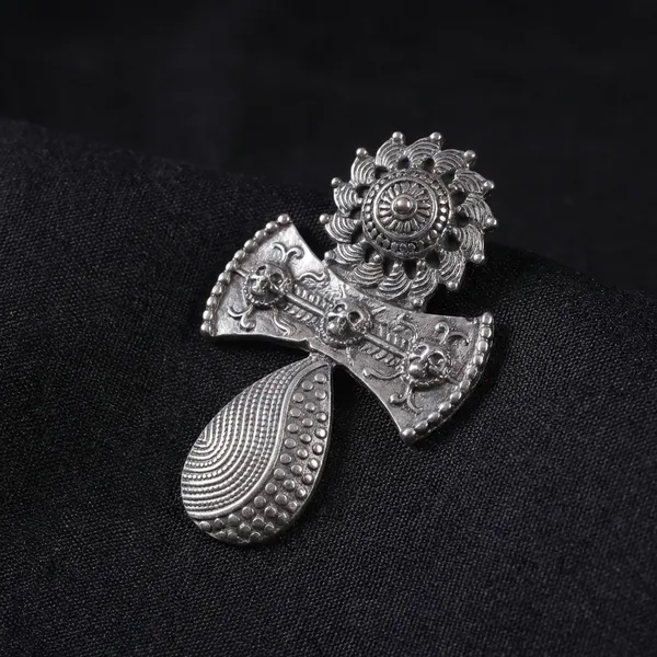 Multicolor_Metal_Antique_Silver_Finish_Religious_Designed_Earrings_For_Women