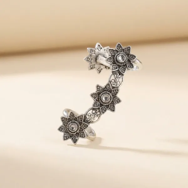 Silver_And_White_Brass_The_Primal_Vine_Earcuff_With_Stone_For_Women