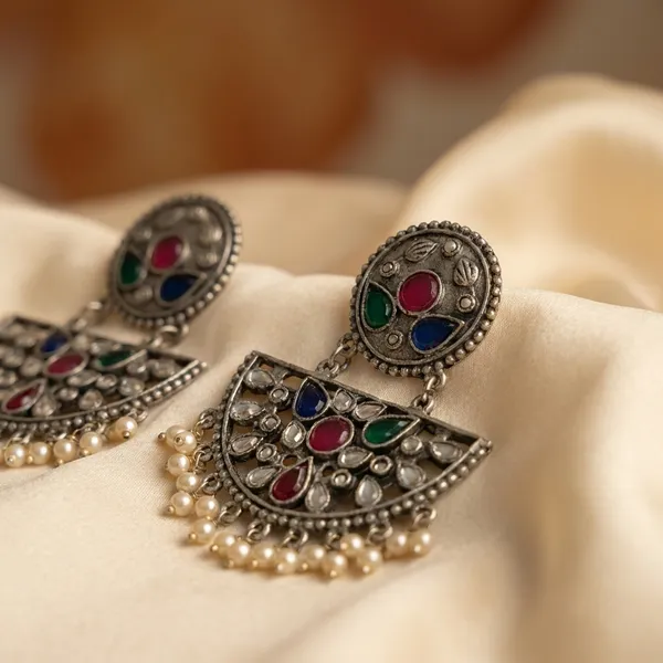 Multicolor_White_Metal_&_Meena_The_Manohari_Meenakari_Earrings_For_Women