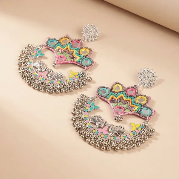 Multicolor_White_Metal_&_Beads_Aviara_Elegance_Jhumkashades_Of_Yellow_For_Women