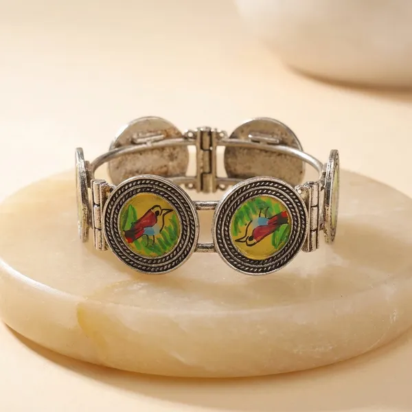 Multicolor_Metal_The_H_Painted_Kingfisher_Bracelet_For_Women