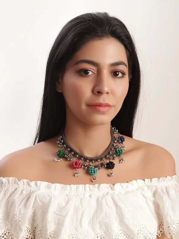 Multicolor_Metal_Cherry_Bun_Necklace_For_Women