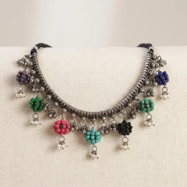Multicolor_Metal_Cherry_Bun_Necklace_For_Women