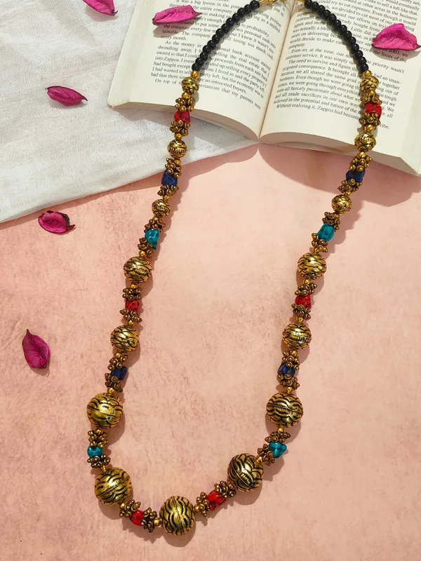 Multicolor_Brass_&_Beads_The_Replenished_Aparajita_Necklace_With_Mulicolor_Beads_For_Women