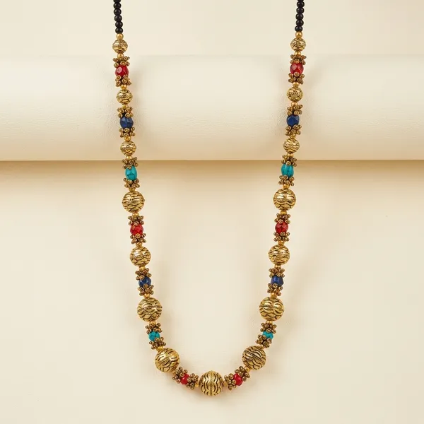 Multicolor_Brass_&_Beads_The_Replenished_Aparajita_Necklace_With_Mulicolor_Beads_For_Women