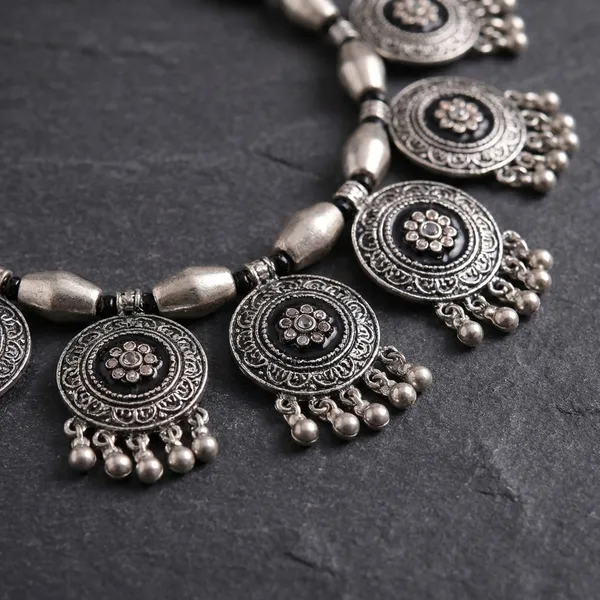 Multicolor_Metal_Traditional_Necklacesilver_Hue_For_Women