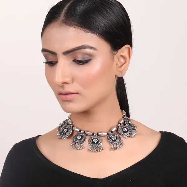 Multicolor_Metal_Traditional_Necklacesilver_Hue_For_Women