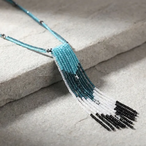 Multicolor_Stone_Tribal-Inspi_Tassel_Necklace_For_Women