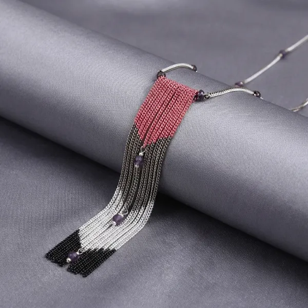 Multicolor_Stone_Tribal-Inspi_Tassel_Necklace_For_Women