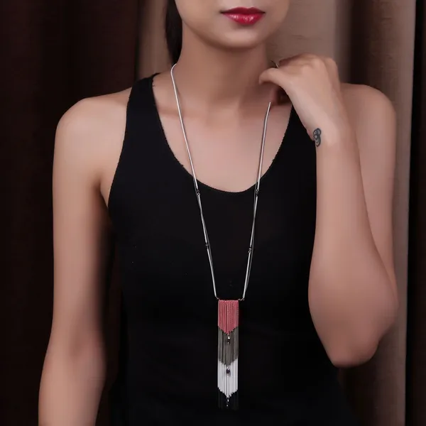 Multicolor_Stone_Tribal-Inspi_Tassel_Necklace_For_Women