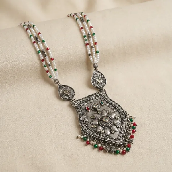 Multicolor_Metal_The_Cescent_Buds_Necklace_Set_Kundan_Stone_For_Women