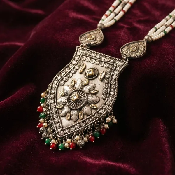 Multicolor_Metal_The_Cescent_Buds_Necklace_Set_Kundan_Stone_For_Women