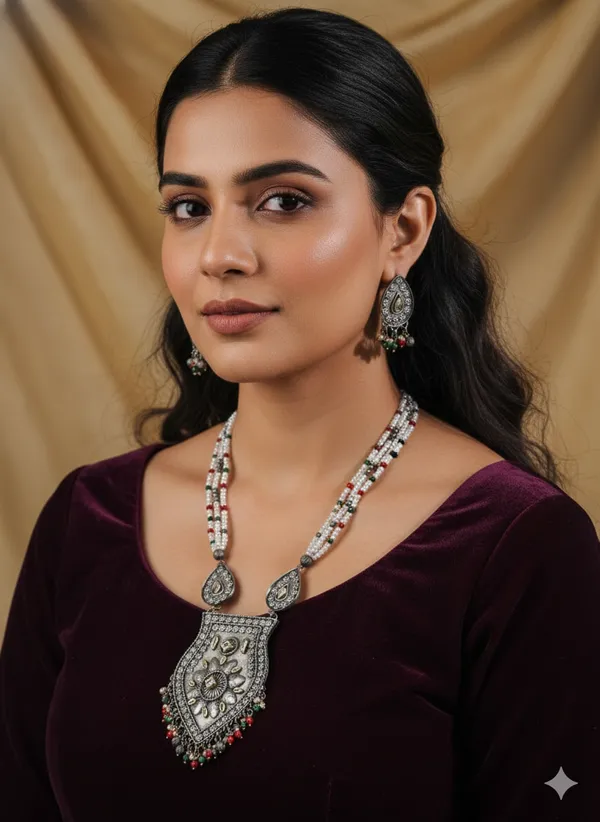 Multicolor_Metal_The_Cescent_Buds_Necklace_Set_Kundan_Stone_For_Women