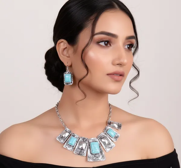 Multicolor_Metal_High_Fashion_Metal_Necklace_Set_For_Women