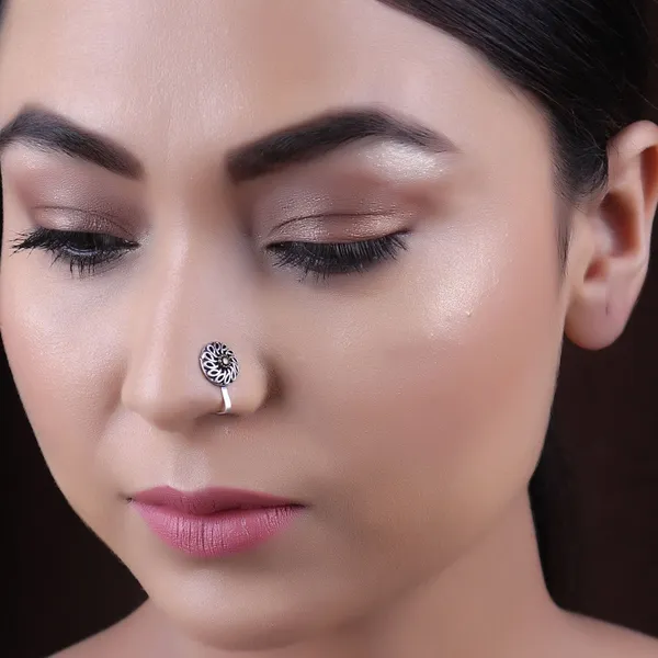 Multicolor_Silver_Flower_Charm_Nose_Pindual_Tone_For_Women