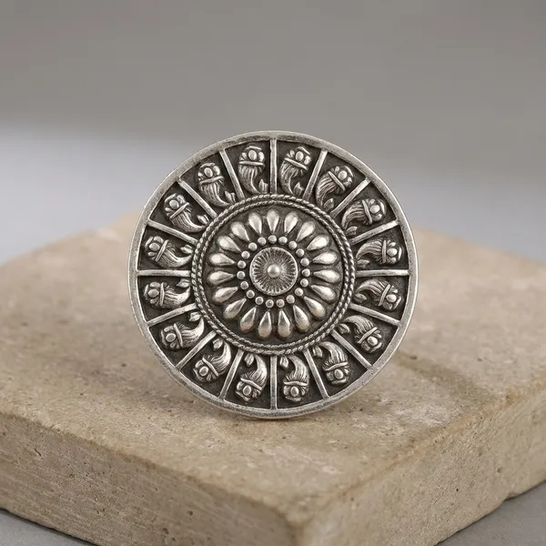 Silver_And_Red_Brass_The_Gorgeous_Peacock_Nape_Brass_Ring_For_Women