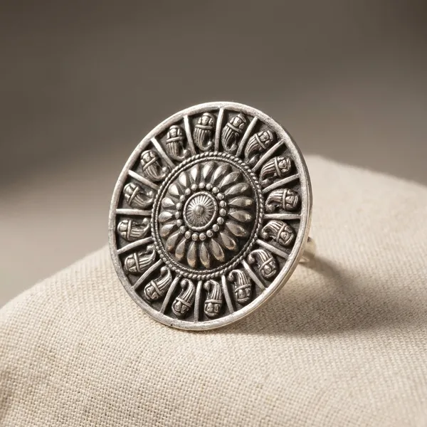 Silver_And_Red_Brass_The_Gorgeous_Peacock_Nape_Brass_Ring_For_Women