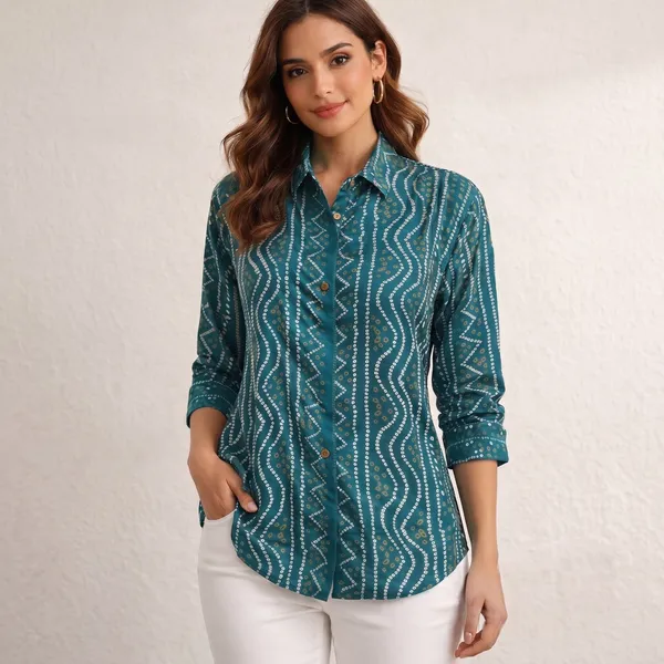 Green_Bandhani_Shirt_for_Women