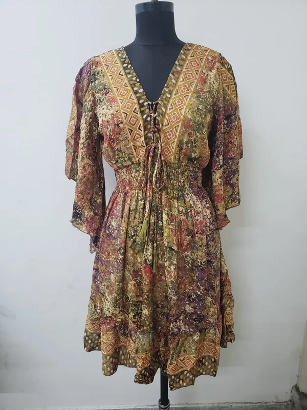 Viscose_Zig_Zag_Short_Dress_For_Women