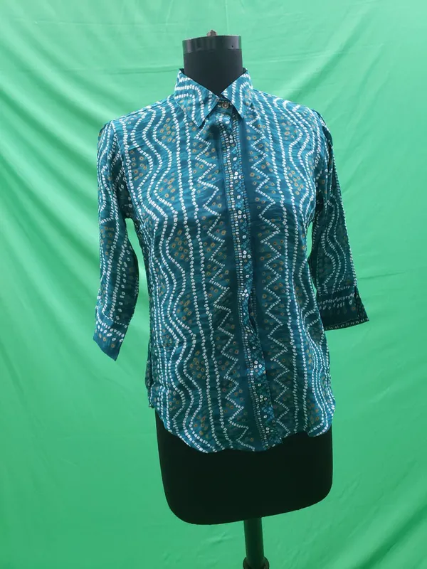 Green_Bandhani_Shirt_for_Women