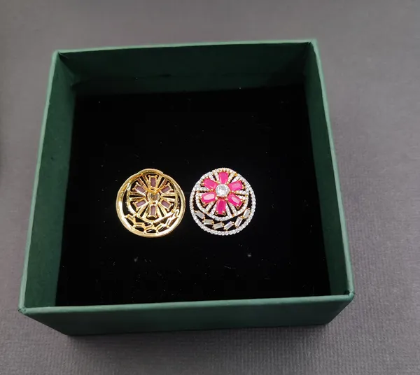 Pink_And_Gold_Cubic_Zirconia_Studs_Earrings_For_Women