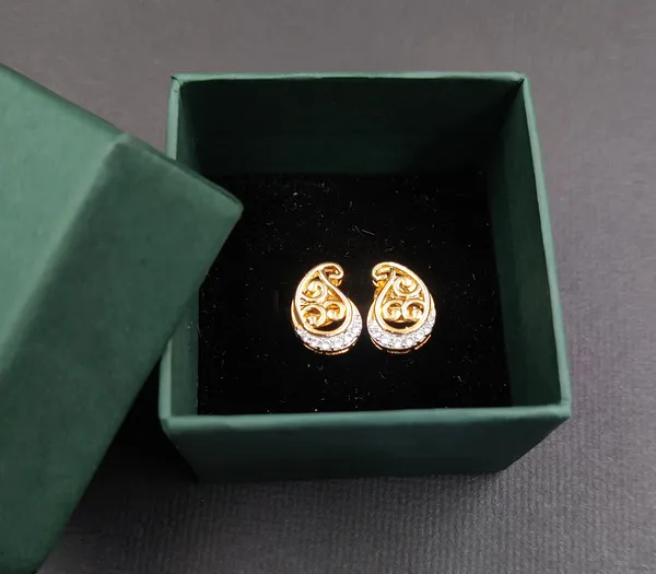 Gold_And_White_Cubic_Zirconia_Studs_Earrings_For_Women
