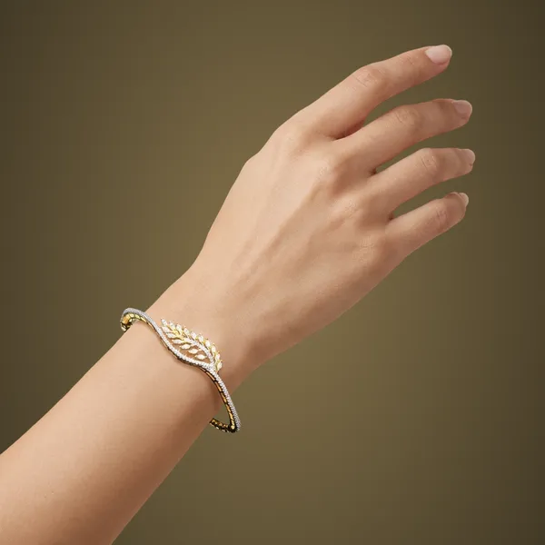 Gold_And_White_Cubic_Zirconia_Bracelet_For_Women