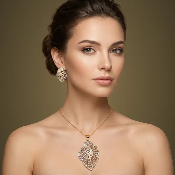 Gold_And_White_Cubic_Zirconia_Locket_Set_For_Women